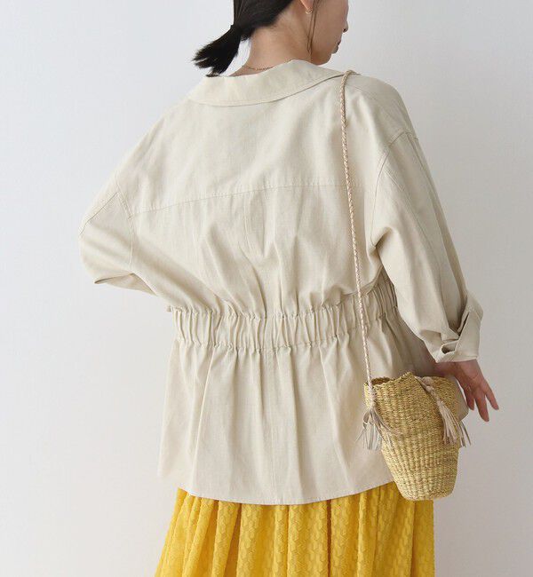 quaranciel「quaranciel:〈洗濯機可能〉コットン リネン サファリ シャツ ジャケット」|ミリタリージャケット|