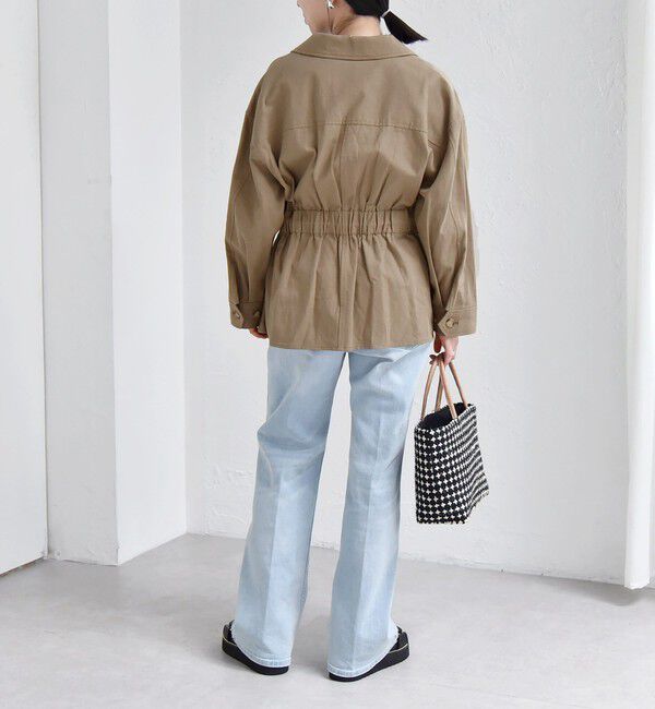 quaranciel「quaranciel:〈洗濯機可能〉コットン リネン サファリ シャツ ジャケット」|ミリタリージャケット|