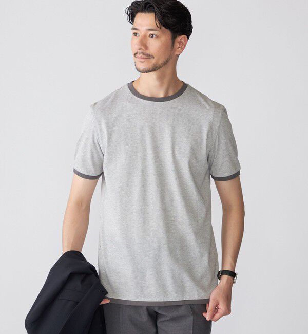 SHIPS「SHIPS: バーズアイ クルーネック Tシャツ」|Tシャツ・カットソー|グレー