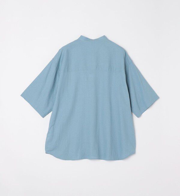 SHIPS any「SHIPS any:〈洗濯機可能〉リネン / レーヨン バンド スキッパー ハーフスリーブ プルオーバー シャツ◇」|シャツ・ブラウス|