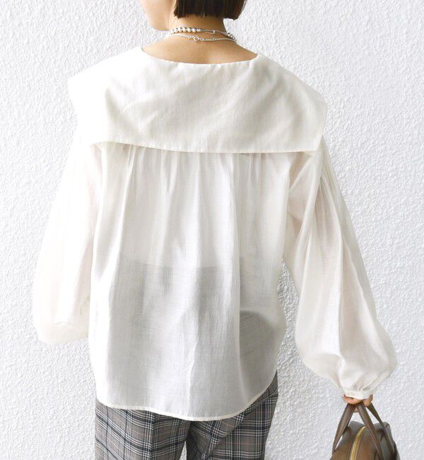 SHIPS for women「【WEB限定】〈手洗い可能〉ドット / レオパード プリント シアー ブラウス」|シャツ・ブラウス|