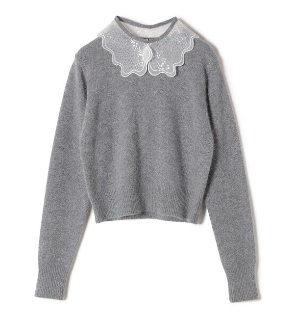 SHIPS for women「【WEB限定】〈手洗い可能〉布帛 襟付き ニット プルオーバー」|ニット・セーター|