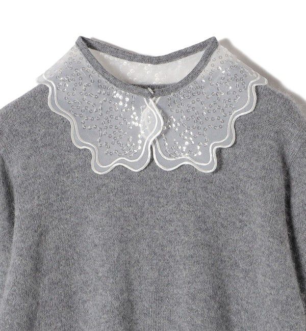 SHIPS for women「【WEB限定】〈手洗い可能〉布帛 襟付き ニット プルオーバー」|ニット・セーター|