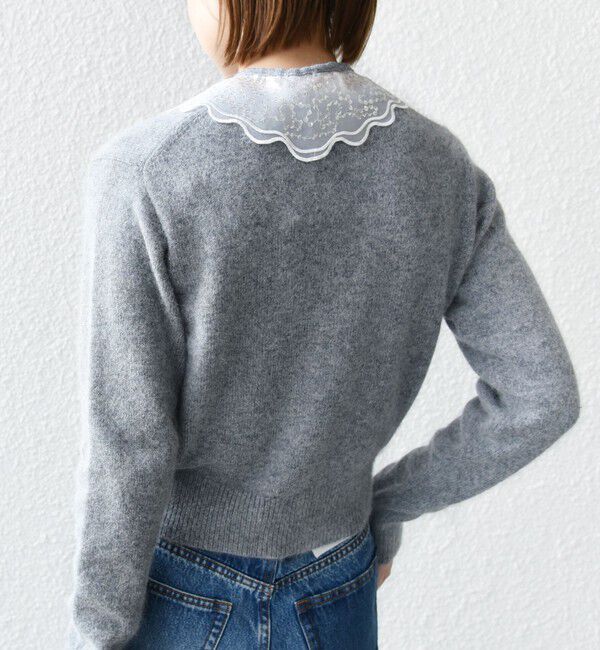 SHIPS for women「【WEB限定】〈手洗い可能〉布帛 襟付き ニット プルオーバー」|ニット・セーター|