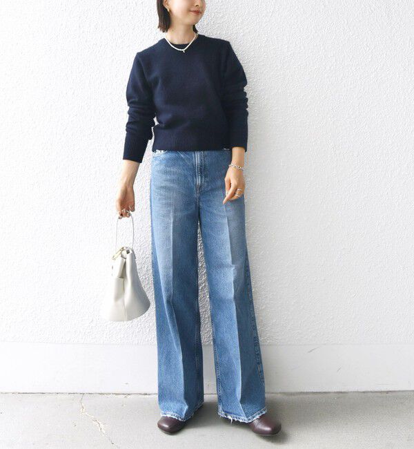 SHIPS for women「【WEB限定】〈手洗い可能〉布帛 襟付き ニット プルオーバー」|ニット・セーター|