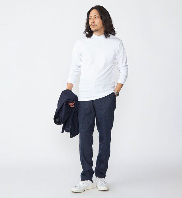 SHIPS「【WEB限定】SHIPS:〈抗菌/防臭〉テレワーク ビズ モックネック ロングスリーブ Tシャツ」|Tシャツ・カットソー|