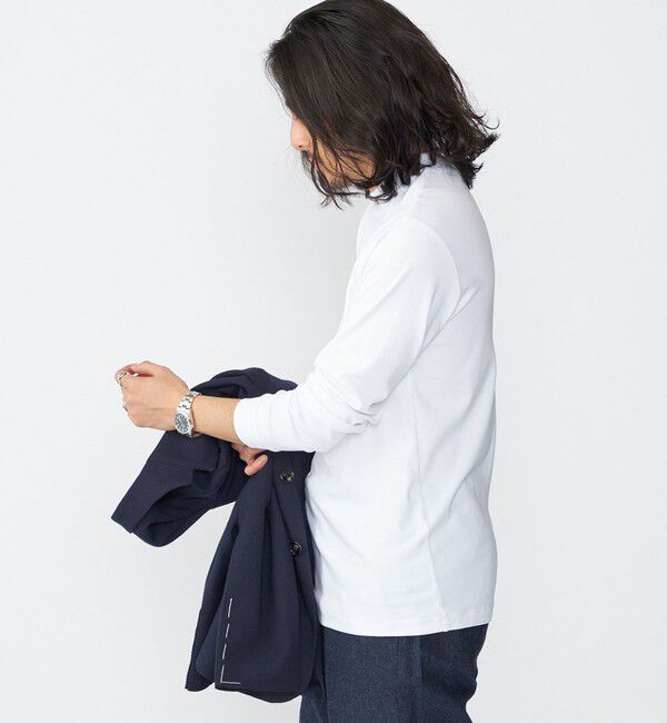 SHIPS「【WEB限定】SHIPS:〈抗菌/防臭〉テレワーク ビズ モックネック ロングスリーブ Tシャツ」|Tシャツ・カットソー|