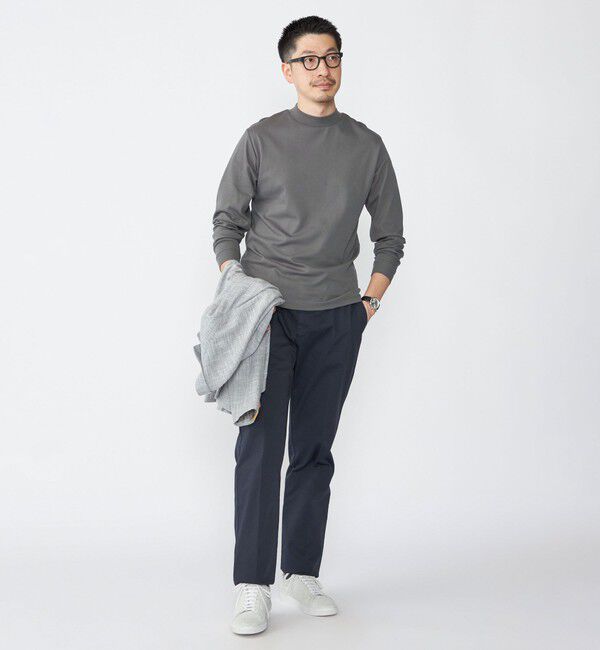 SHIPS「【WEB限定】SHIPS:〈抗菌/防臭〉テレワーク ビズ モックネック ロングスリーブ Tシャツ」|Tシャツ・カットソー|