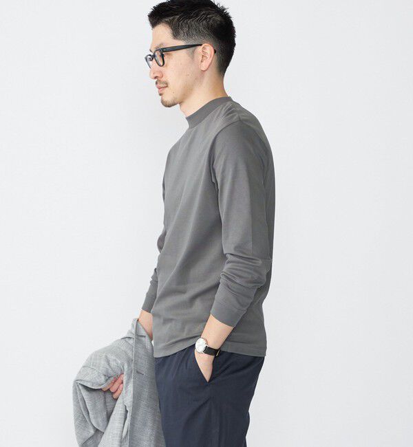 SHIPS「【WEB限定】SHIPS:〈抗菌/防臭〉テレワーク ビズ モックネック ロングスリーブ Tシャツ」|Tシャツ・カットソー|
