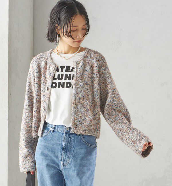 SHIPS for women「〈手洗い可能〉ミックス ツイード ショート ジャケット」|カーディガン|