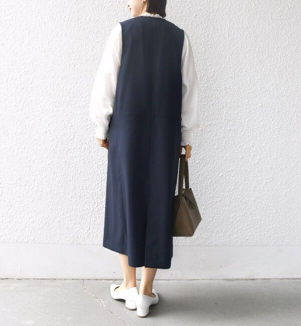 SHIPS for women「〈手洗い可能〉シャークスキン ジレ ワンピース」|ワンピース|