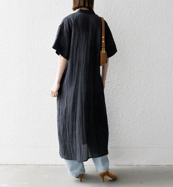 SHIPS any「SHIPS any:〈洗濯機可能〉ピンタック ジャカード シャツ ワンピース」|ワンピース|