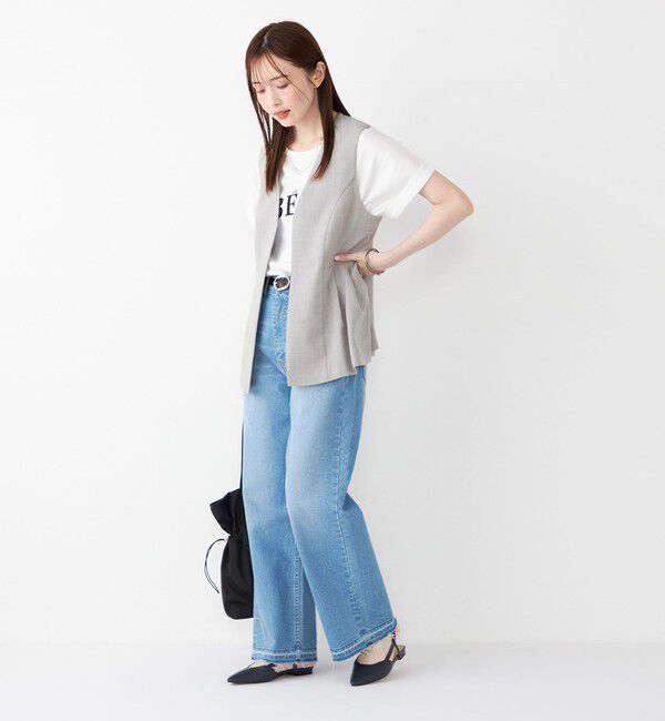 SHIPS Colors 「SHIPS Colors:〈洗濯機可能〉リネンライク ペプラム ベスト◇」|ベスト・ジレ|