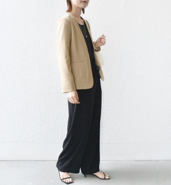 SHIPS for women「〈手洗い可能〉FUNCTIONAL カラーレス ジャケット（セットアップ対応）」|ノーカラージャケット|