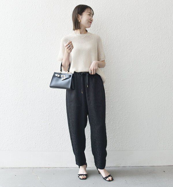 SHIPS any「SHIPS any:〈洗濯機可能〉サテン ジャカード テーパード イージー パンツ」|その他|