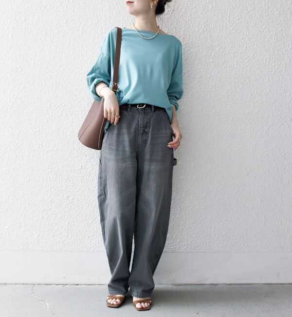 SHIPS any「SHIPS any:〈接触冷感/汗染み防止加工/洗濯機可能〉ボートネック ワイド ロンTEE」|Tシャツ・カットソー|