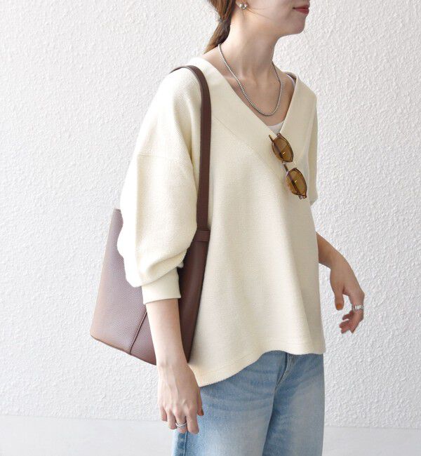 SHIPS any「SHIPS any:〈手洗い可能〉サカリバ 深Vネック ルーズ プルオーバー」|Tシャツ・カットソー|