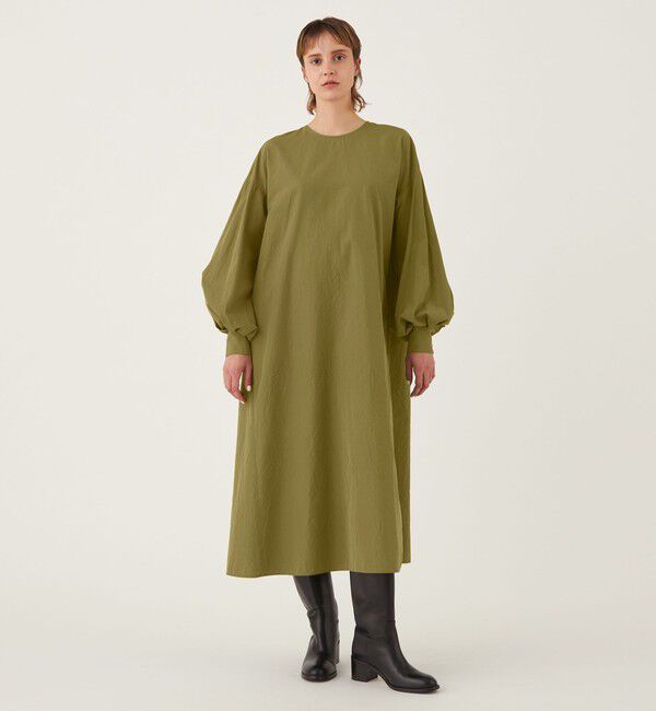 GALERIE VIE「コットンシルクウェザー クルーネックワンピース」|ワンピース|