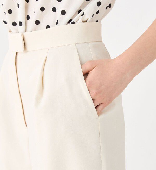 Ballsey「リネンレーヨンストレッチ タックストレートパンツ」|その他|