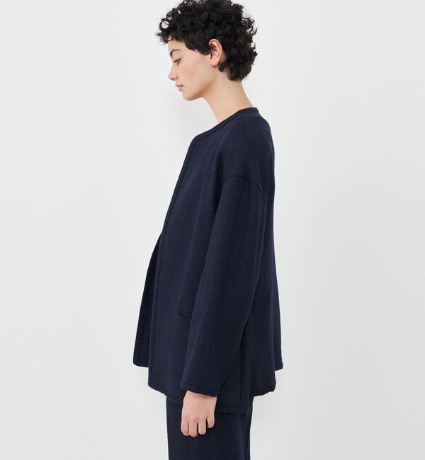 GALERIE VIE「リネンキャンバス カラーレスジャケット」|ノーカラージャケット|