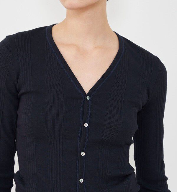 GALERIE VIE「コットンランダムリブ Vネックカーディガン」|カーディガン|