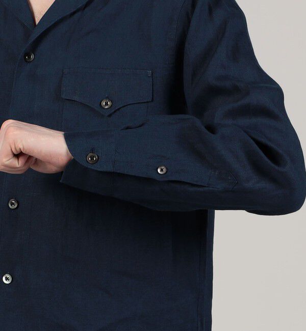 TOMORROWLAND MENS「アイリッシュリネン ダブルポケット オープンカラーシャツ」|シャツ・ブラウス|