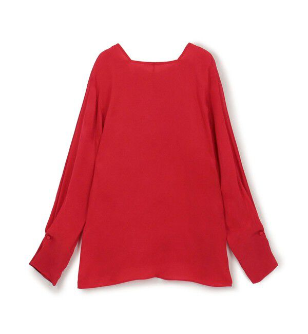 Ballsey「Cherie スクエア＆Vネックフロンタブルブラウス」|シャツ・ブラウス|35 レッド