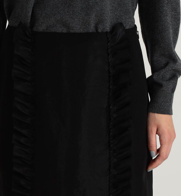 Edition「グロッシーフリル タイトスカート」|タイト|