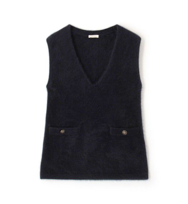 DES PRES「フォックスカシミヤ Vネックベスト」|ベスト・ジレ|69 ネイビー