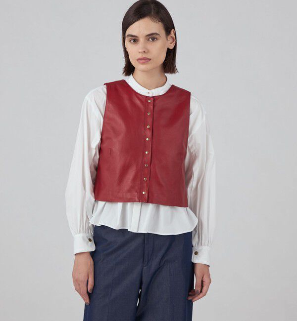TOMORROWLAND collection「アニリンレザー フロンタブルジレ」|ベスト・ジレ|