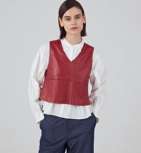 TOMORROWLAND collection「アニリンレザー フロンタブルジレ」|ベスト・ジレ|