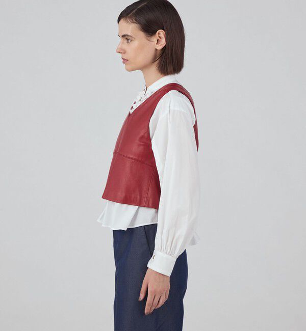 TOMORROWLAND collection「アニリンレザー フロンタブルジレ」|ベスト・ジレ|