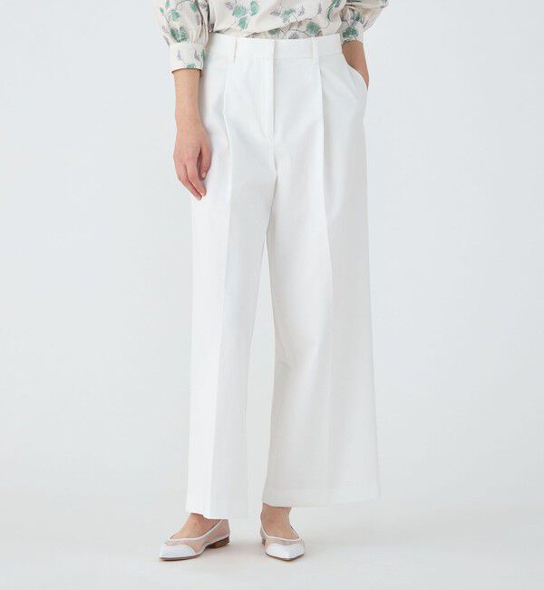 TOMORROWLAND collection「コットンカツラギ タックワイドパンツ」|その他|