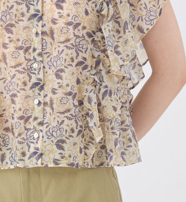 SOULEIADO「コットンポリエステルプリント バタフライスリーブブラウス」|シャツ・ブラウス|