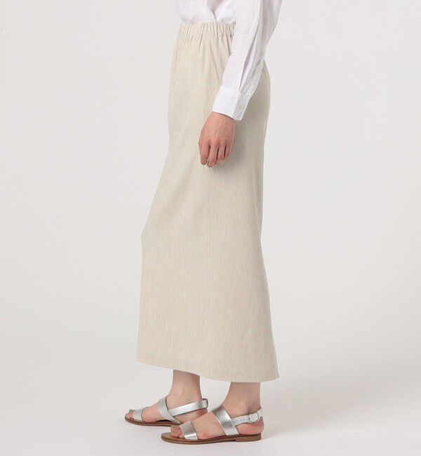 GALERIE VIE「コットンリネンビスストレッチ イージーIラインスカート」|タイト|