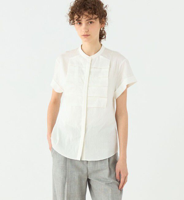 TOMORROWLAND collection「エフェクトリネン ハーフスリーブブラウス」|シャツ・ブラウス|