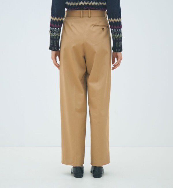 MACPHEE「コットンチノ タックストレートパンツ」|チノ|