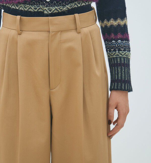 MACPHEE「コットンチノ タックストレートパンツ」|チノ|