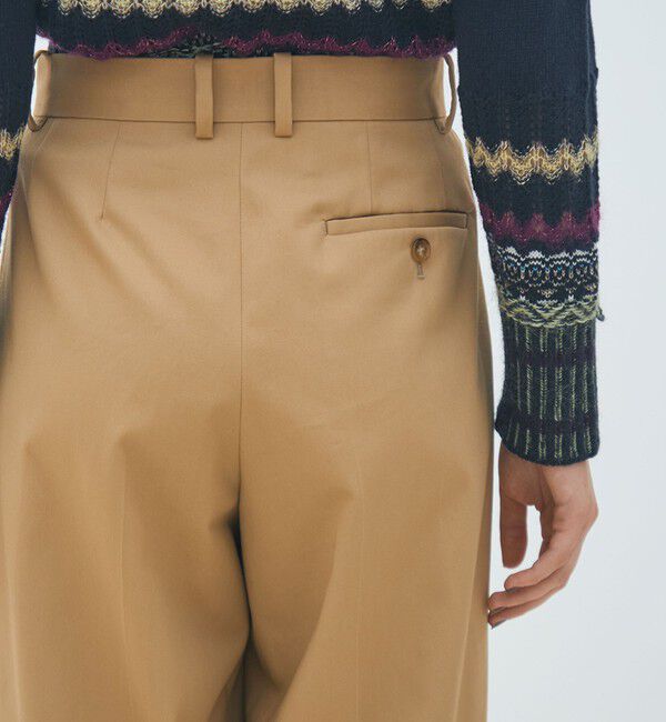 MACPHEE「コットンチノ タックストレートパンツ」|チノ|