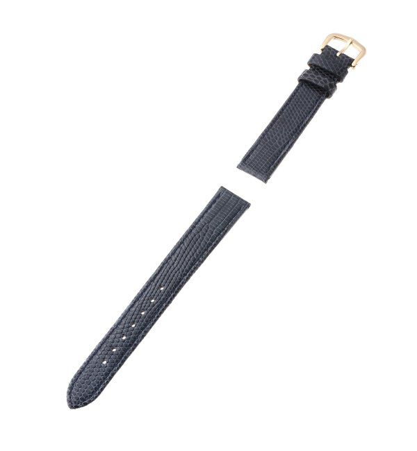 HIROB「lizard leather belt 15mm」|その他|ネイビー