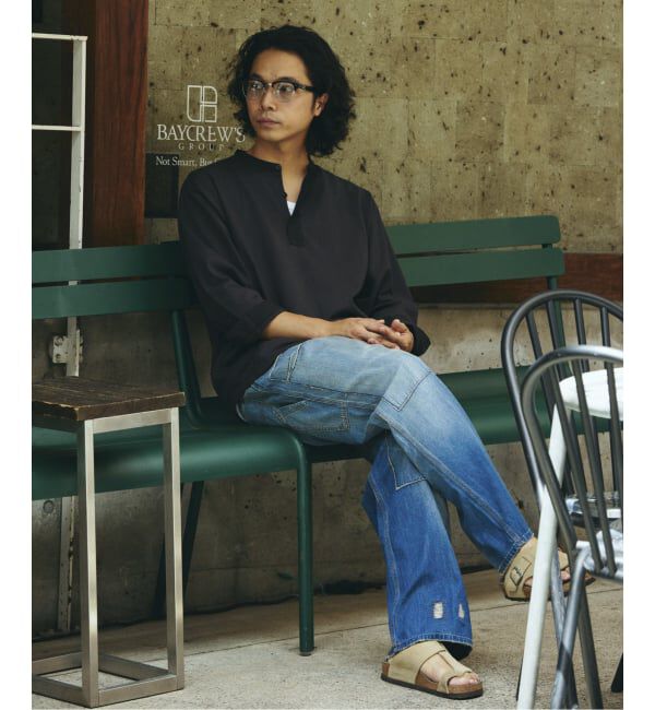 JOURNAL STANDARD relume「ガーメントダイ スリーピング ヘンリーネック Tシャツ」|Tシャツ・カットソー|