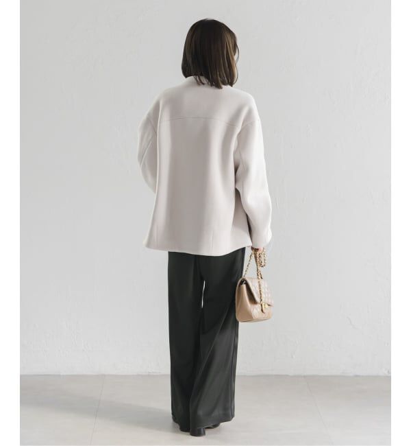 NOBLE「《追加》【洗える】ルナサテンベルテッドパンツ」|スラックス|