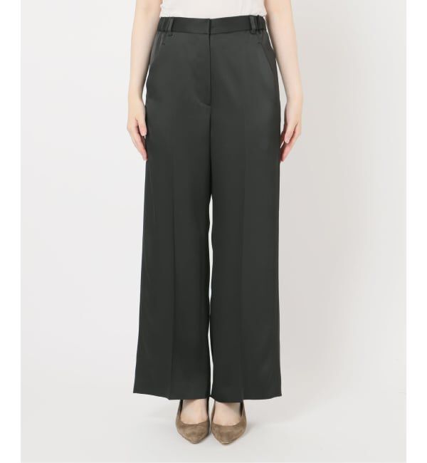 NOBLE「《追加》【洗える】ルナサテンベルテッドパンツ」|スラックス|