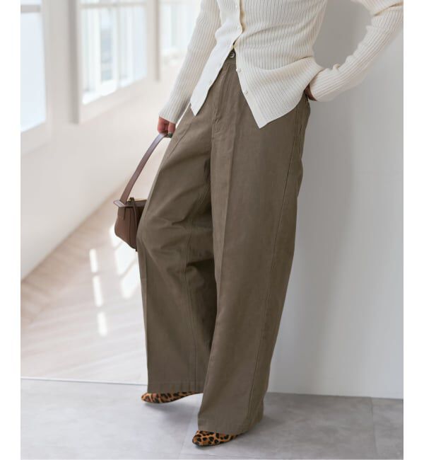 Spick and Span「バックギャザーチノ」|チノ|ブラウン D