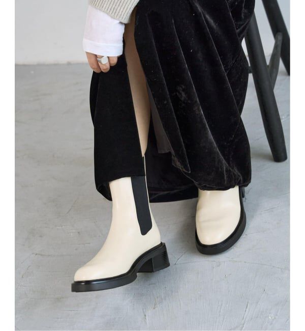  「《追加》レザーモールドチェルシーショートブーツ」|ショートブーツ|