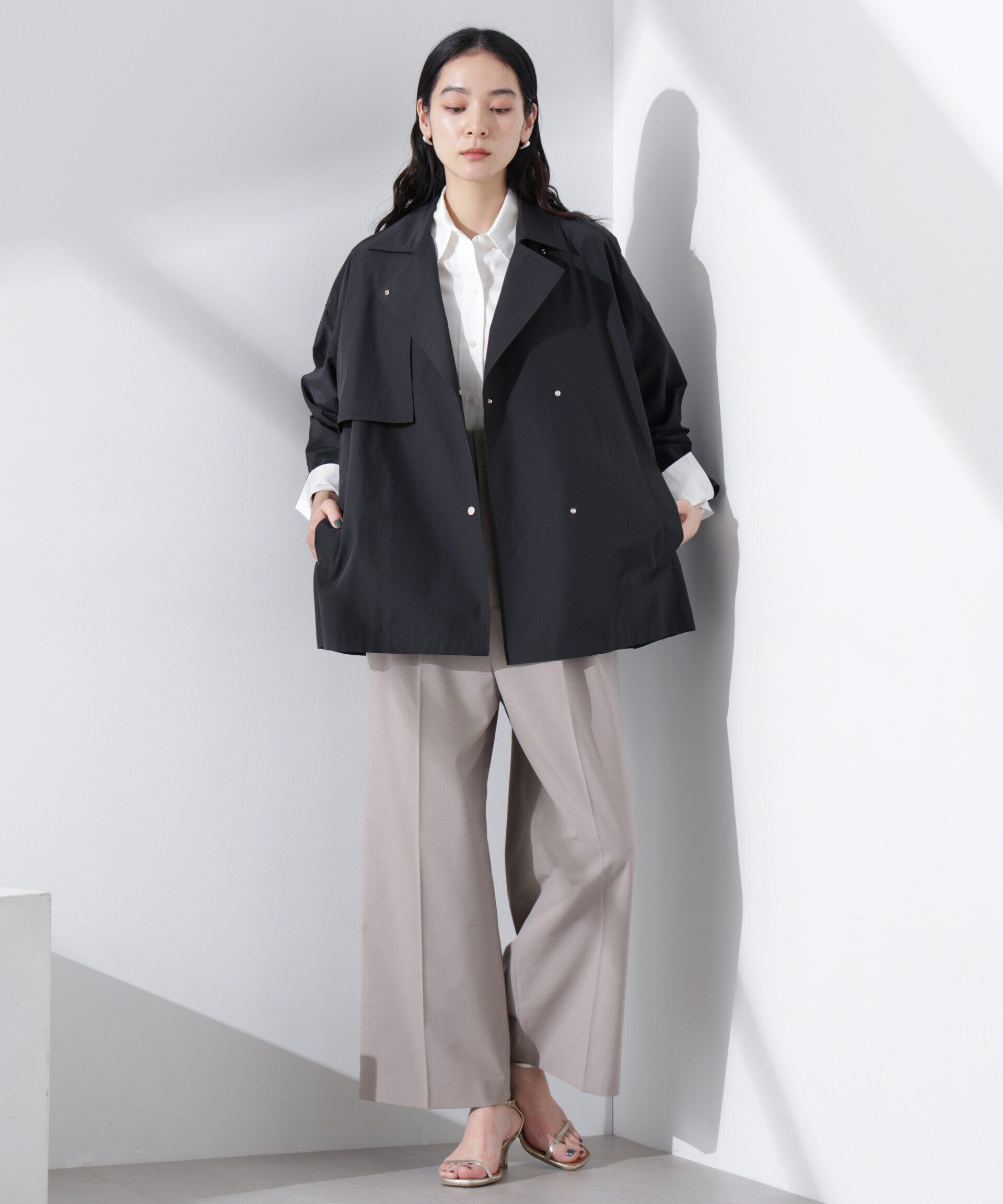 nano･universe「ミドル丈ワイドラフトレンチ」|その他|