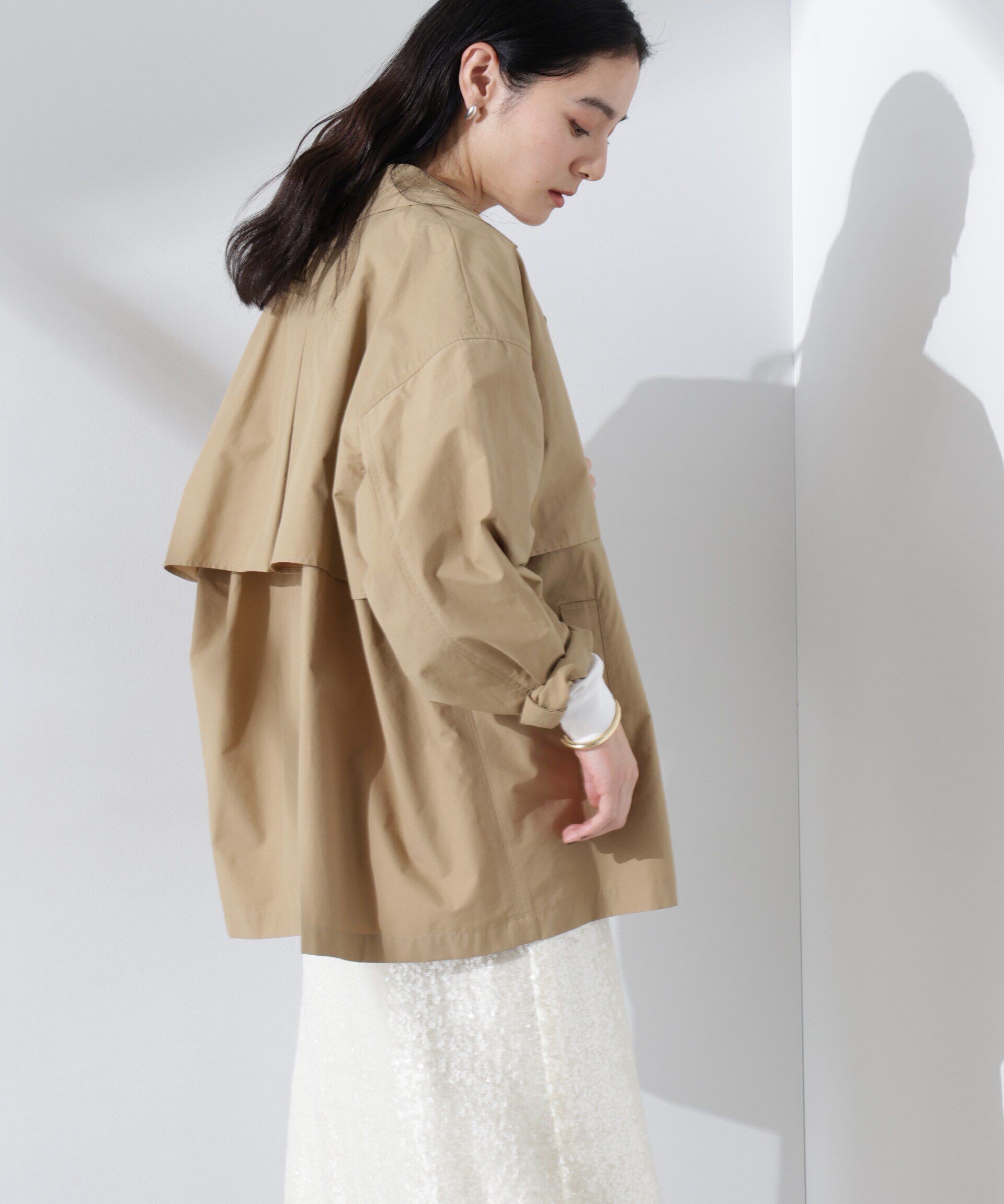 nano･universe「ミドル丈ワイドラフトレンチ」|その他|