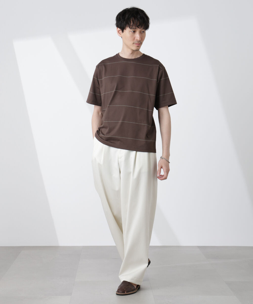 nano･universe「パネルボーダーTシャツ 半袖」|Tシャツ・カットソー|