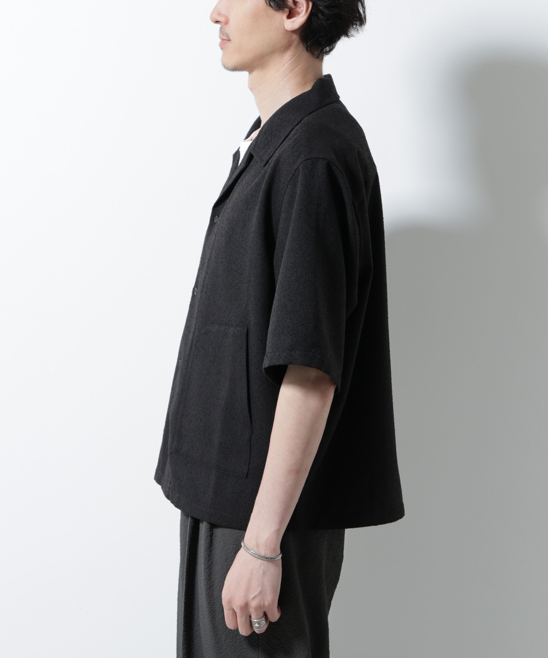 nano･universe「ネップツイルポケットシャツ 半袖」|シャツ・ブラウス|