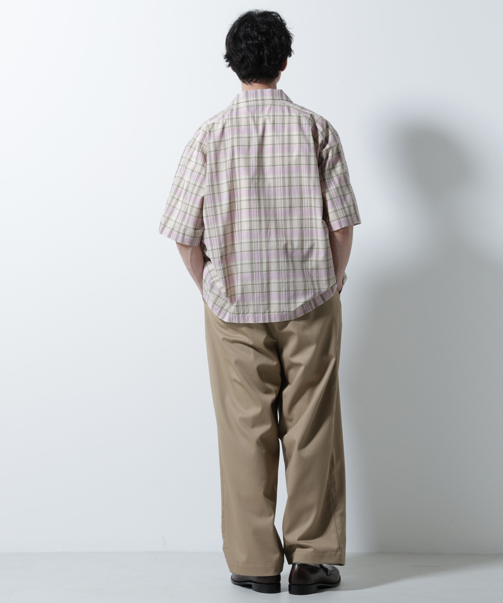 nano･universe「Fabric by INDIA オールドライクマドラスチェックシャツ 半袖」|シャツ・ブラウス|